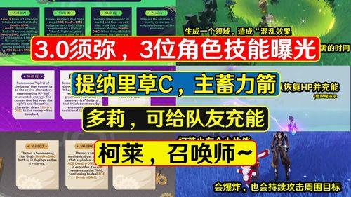 须弥角色技能爆料表最新,神秘力量觉醒，战力再升级！